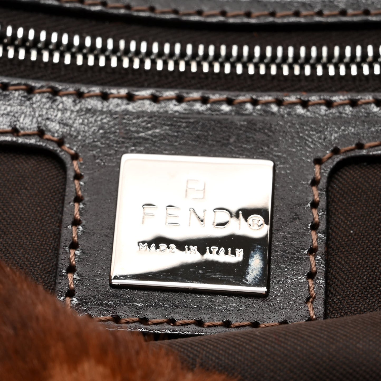 Calf Hair Mama Baguette Brown