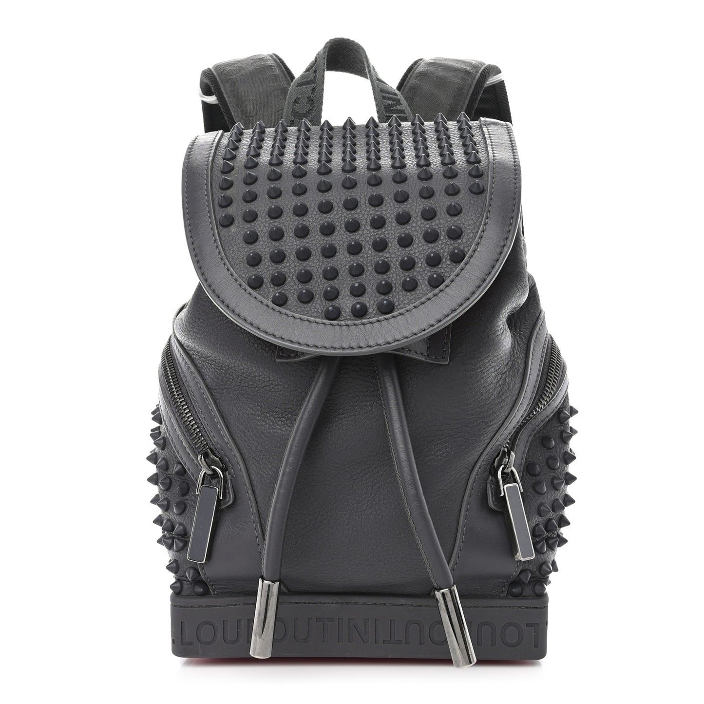 Calfskin Spiked Small Explorafunk Backpack Charbon