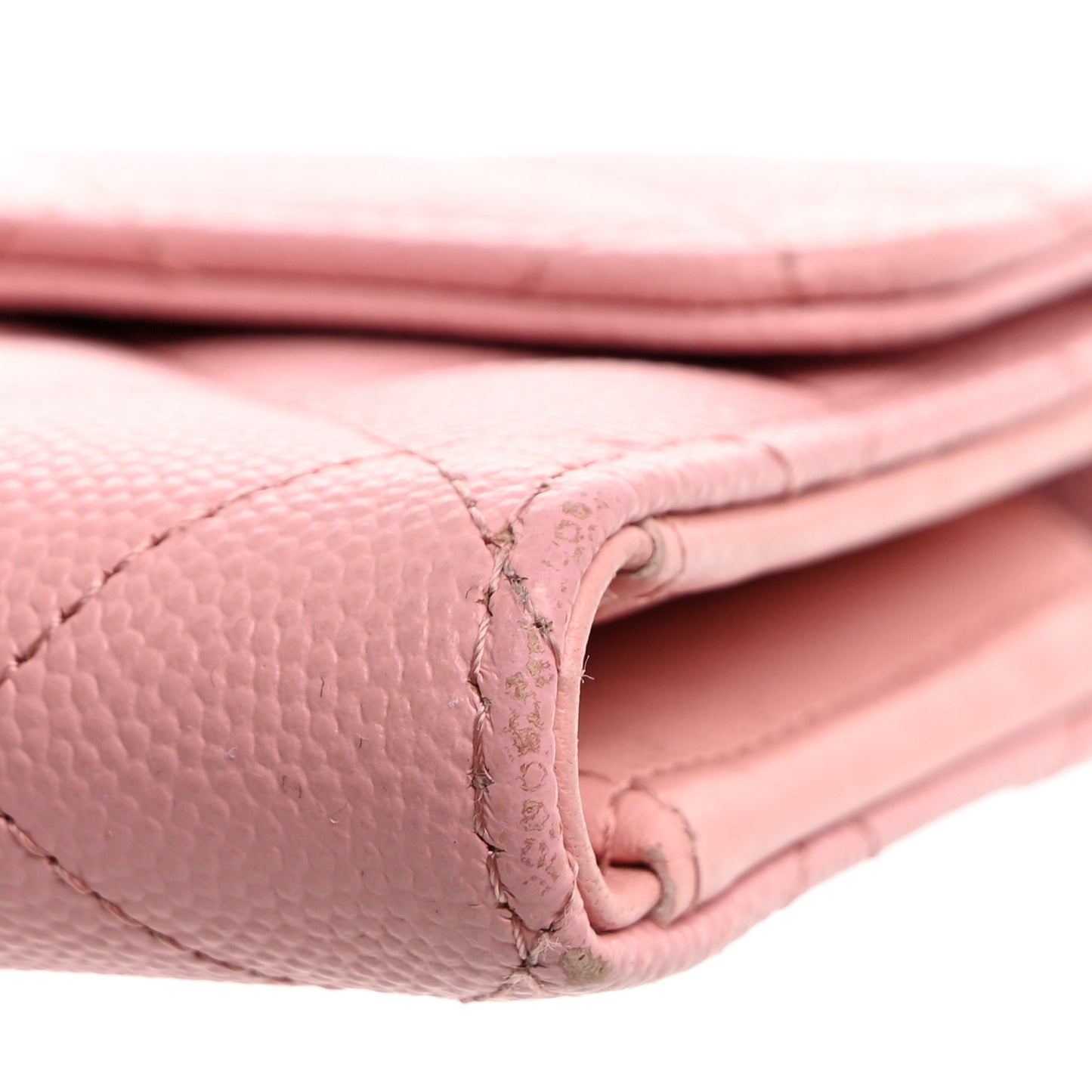 Caviar Quilted Medium Flap Wallet Light Pink
