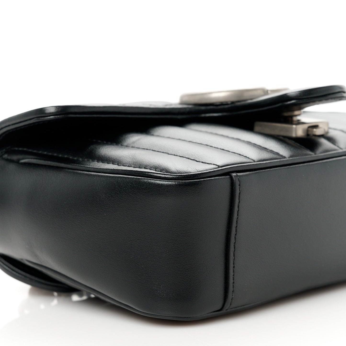Calfskin Matelasse Aria Mini GG Marmont Shoulder Bag Black