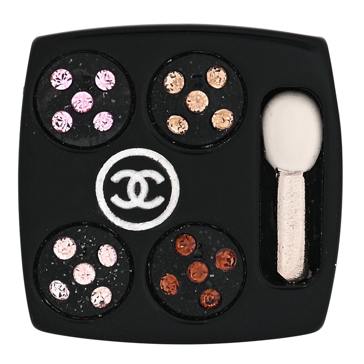 Resin Eyeshadow Pallette Brooch Black Multicolor