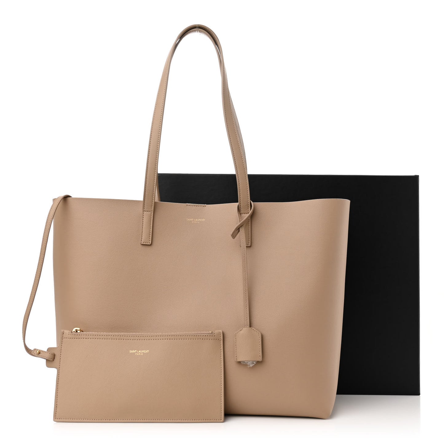 Calfskin Large Shopping Tote Dark Toffee
