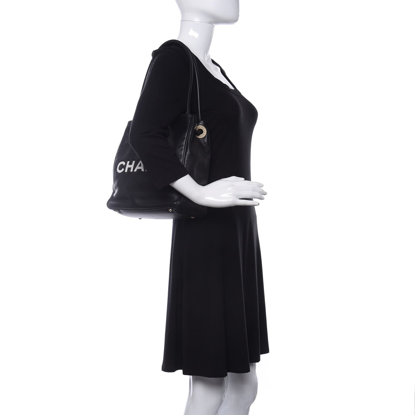 Lambskin Camellia Tote Black
