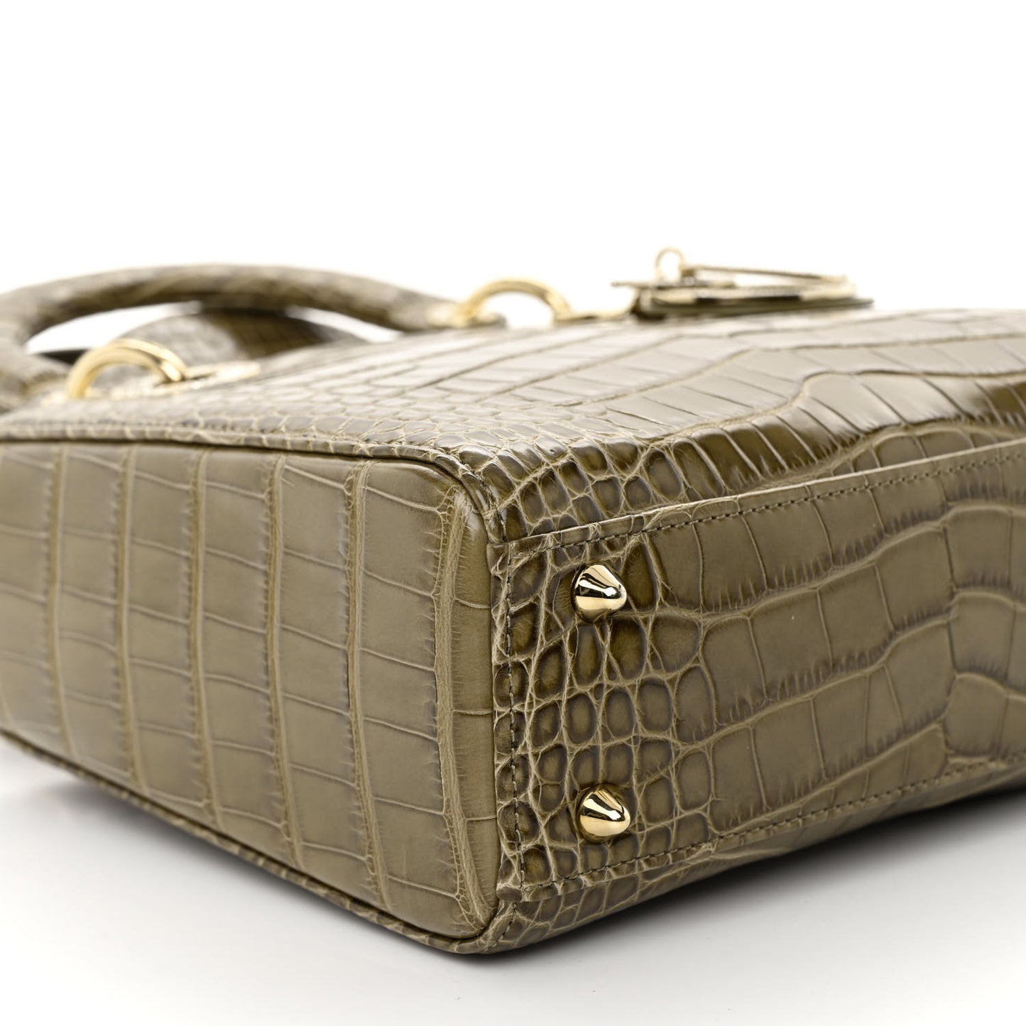 Alligator Swarovski Crystal Small Lady Dior Green
