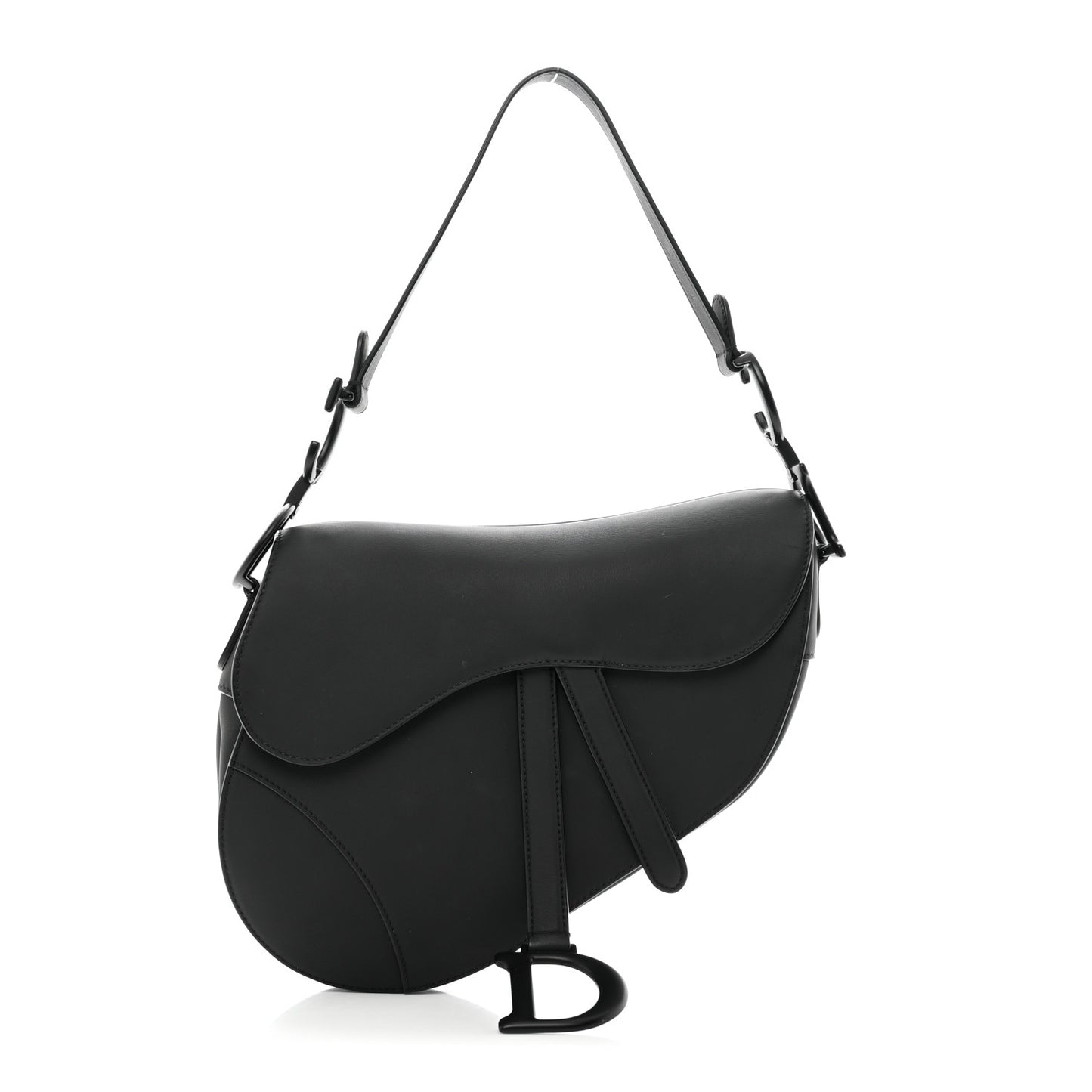 Ultra Matte Calfskin Saddle Bag Black