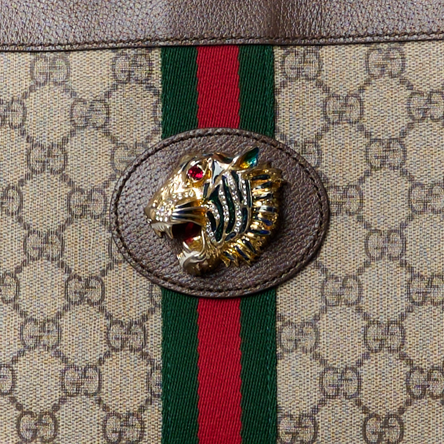 Gucci GG Supreme Monogram Large Rajah Chain Tote Beige New Acero 12 of 14