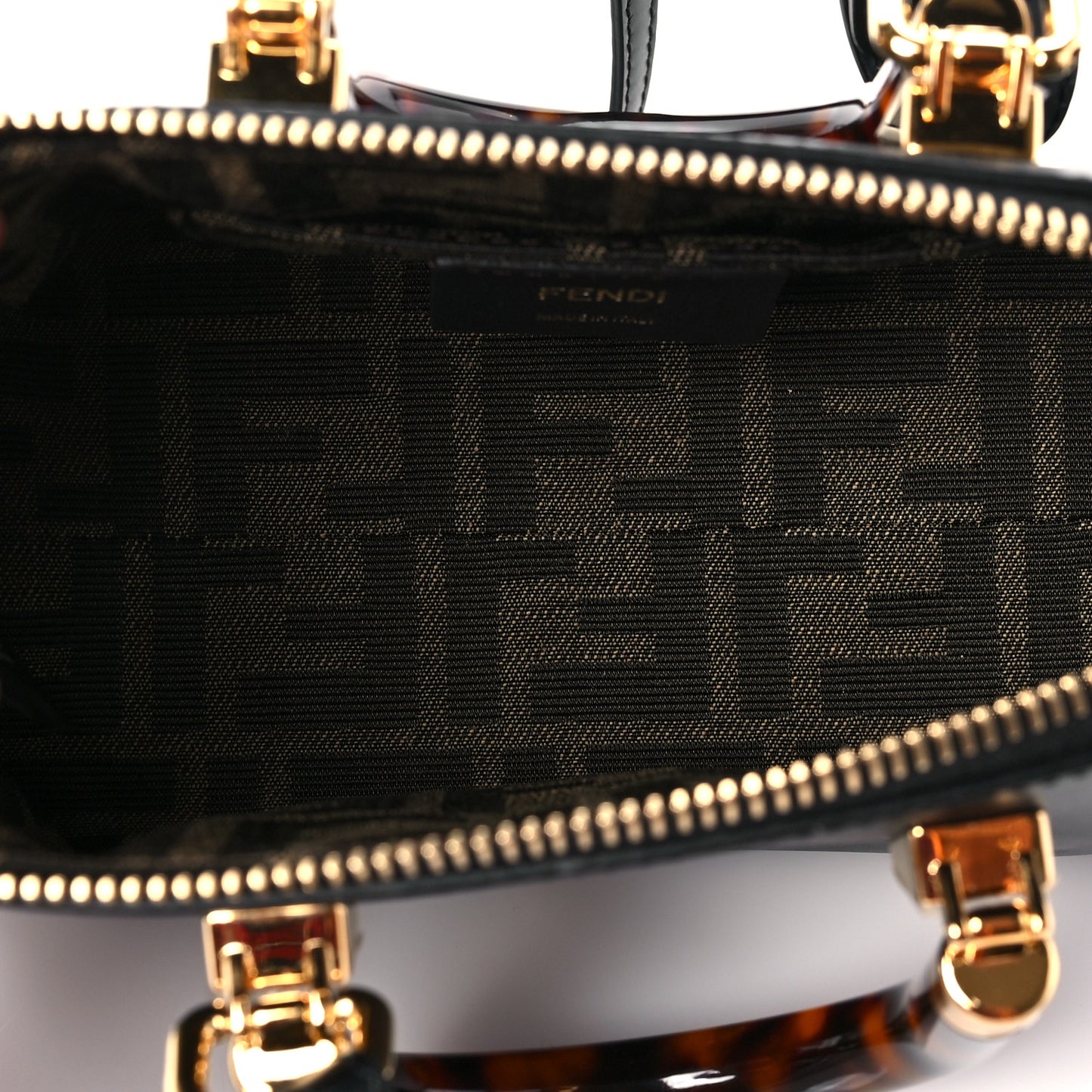 Vitello King Plexiglass Logo Embossed Mini By The Way Top Handle Boston Bag Black