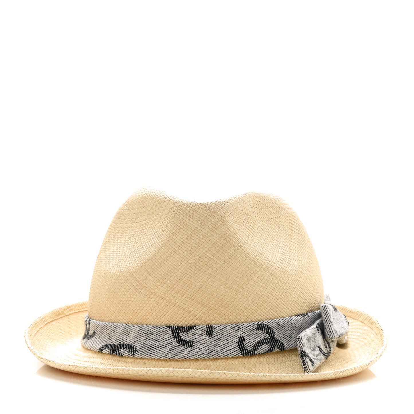 Straw CC Fedora Hat M Beige