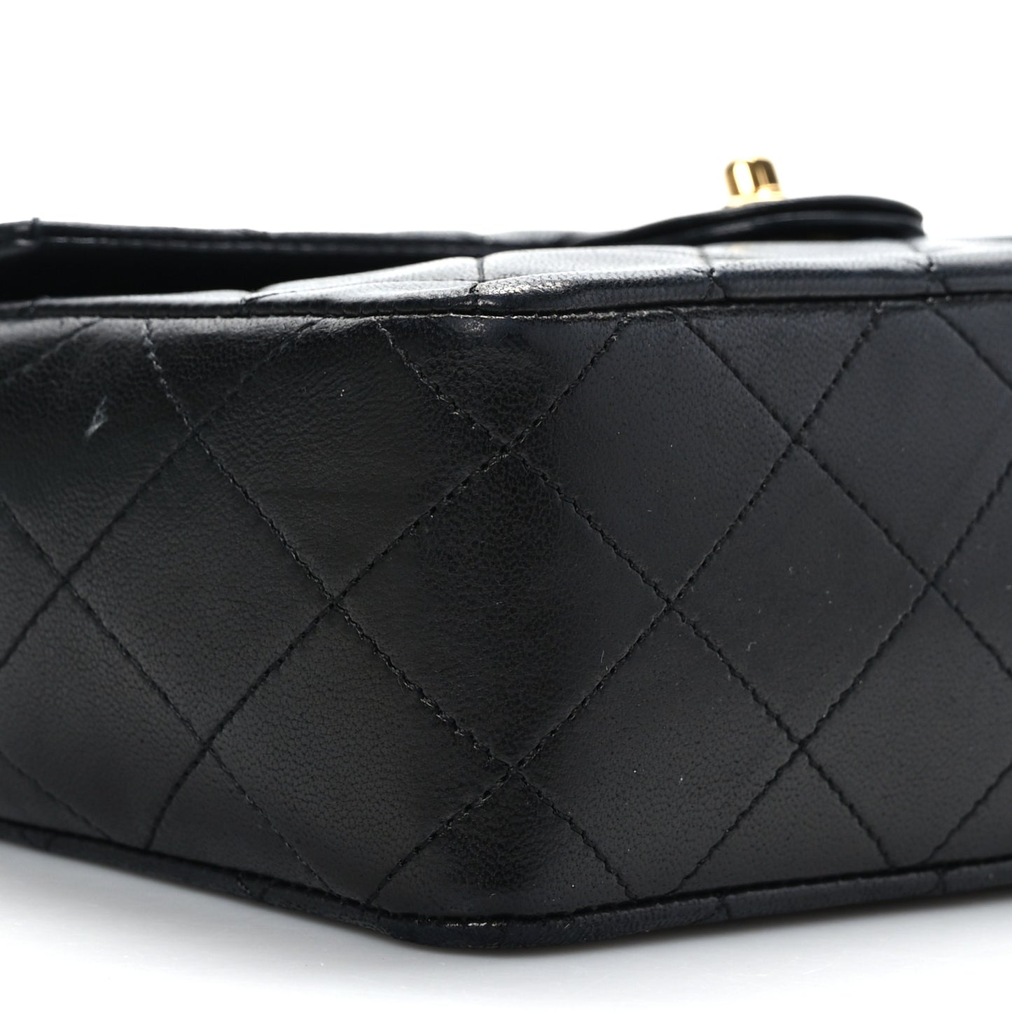 Lambskin Quilted Mini Square Flap Bag Black