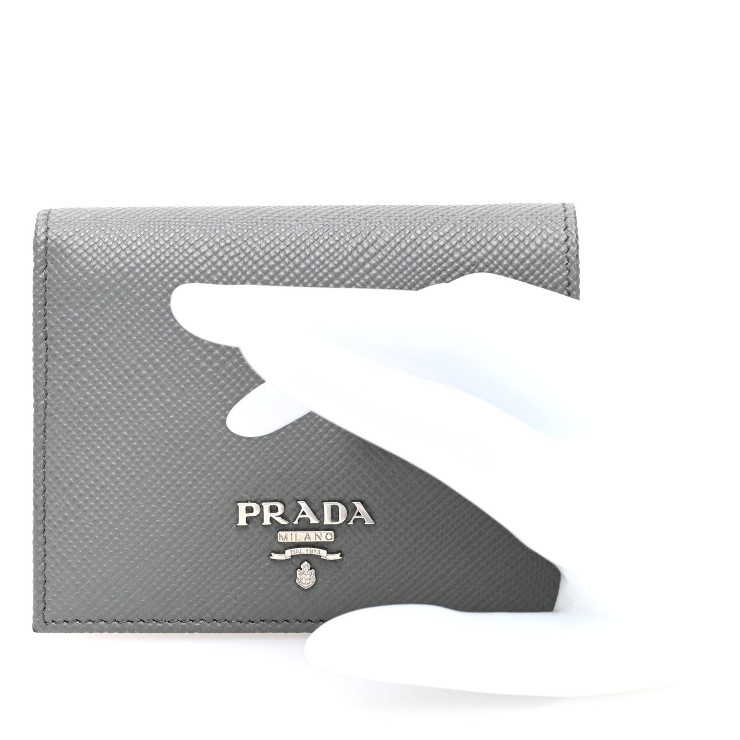 Saffiano Metal Compact Snap Bi-Fold Wallet Marmo