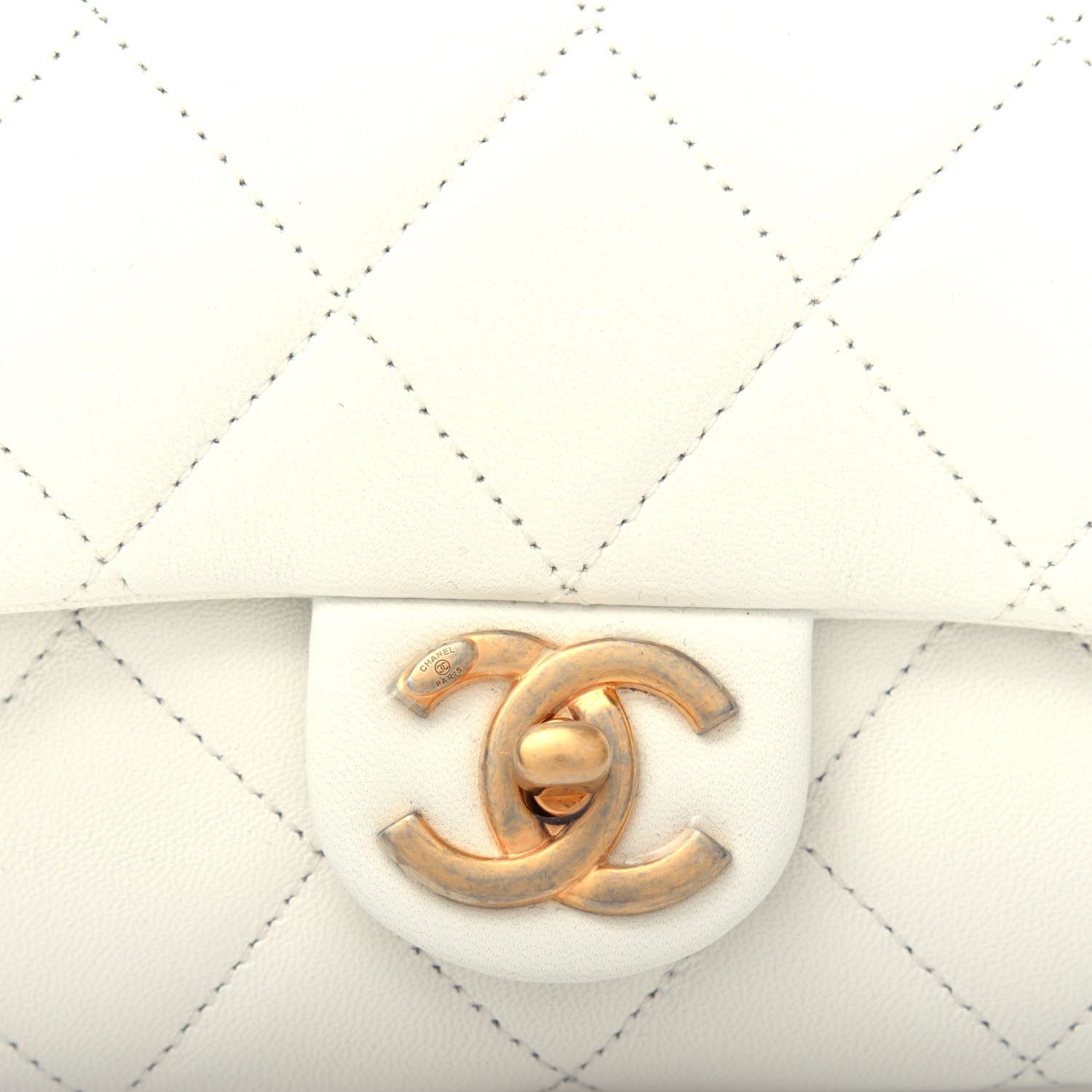 Chanel Lambskin Quilted Small In The Loop Handle Flap Bag White 10 of 10