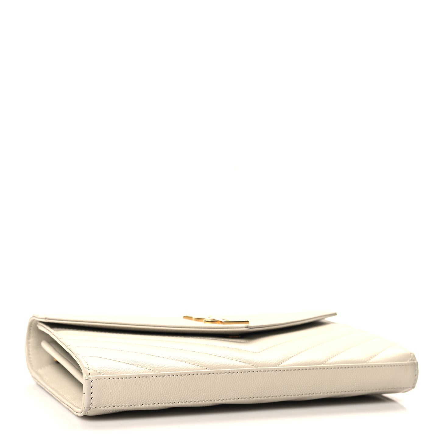 Grain De Poudre Matelasse Chevron Monogram Chain Wallet Crema Soft