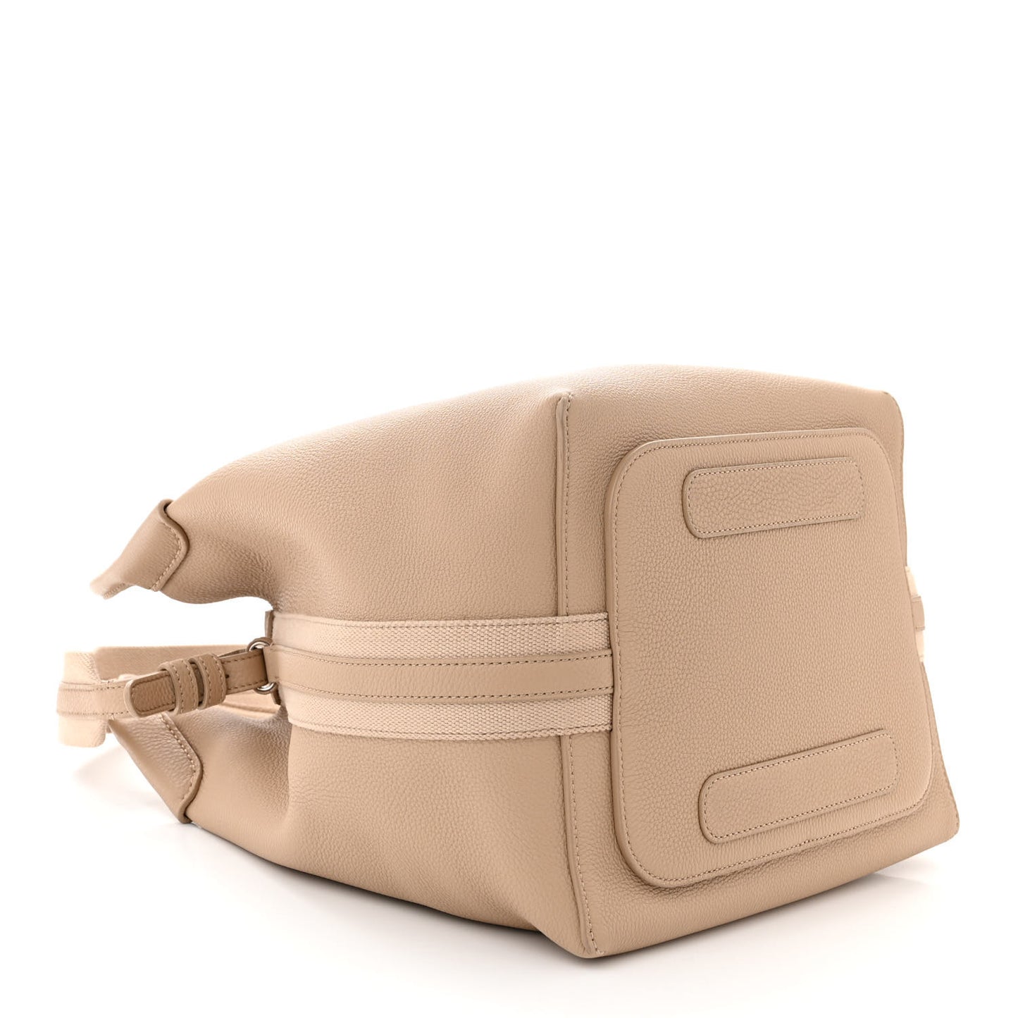 Grained Calfskin Large Bale Bag Light Mastic