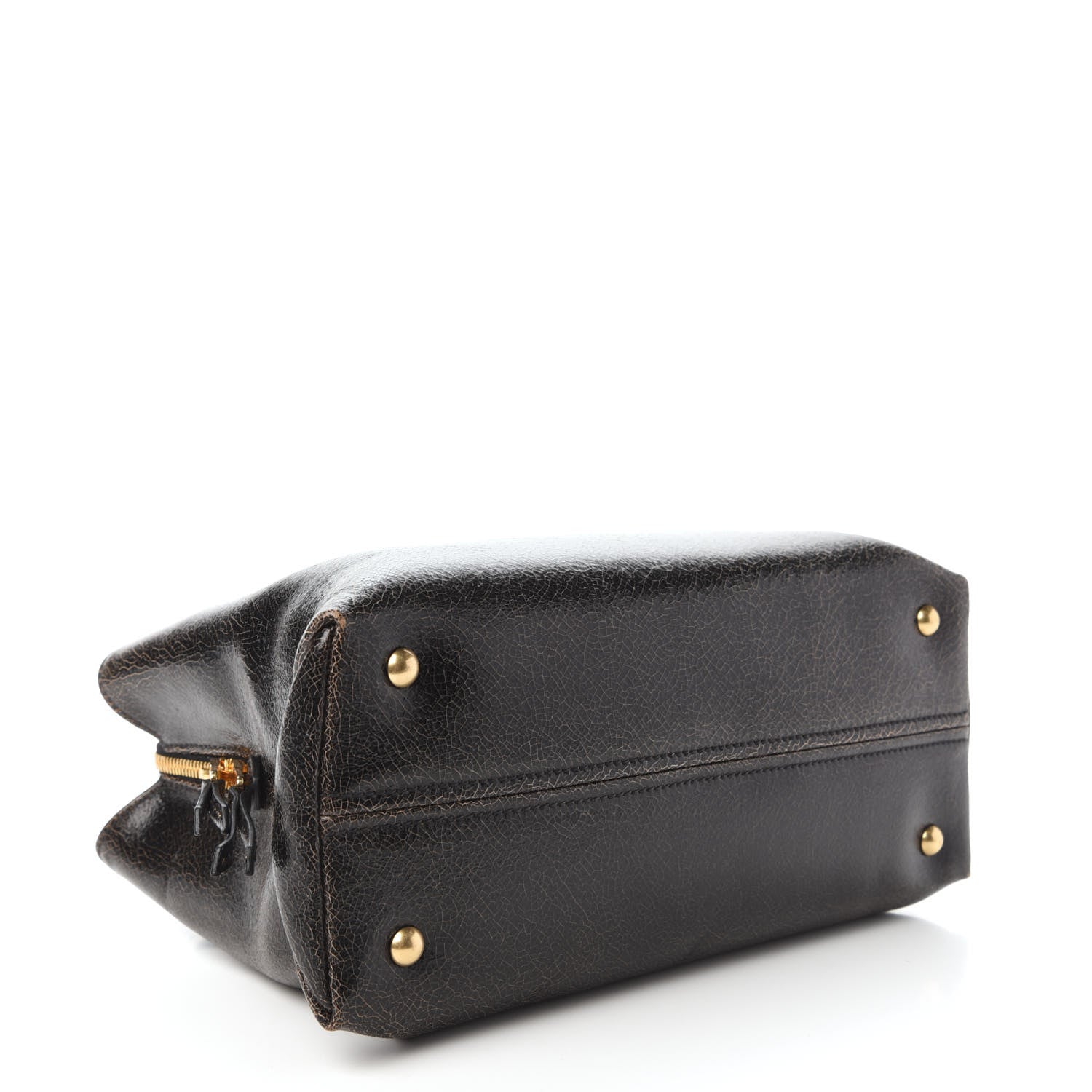 Miu Miu Calfskin Craquele Shopping Bag Ebano 4 of 9