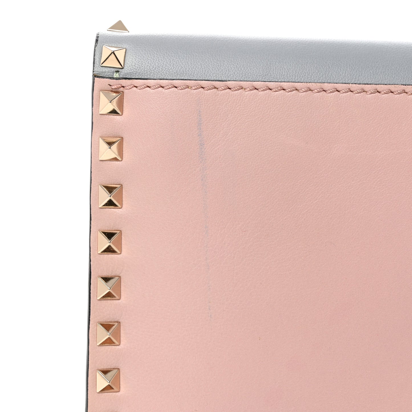 Nappa Watercolor Rockstud Wristlet Clutch Rose Green Yellow Sky