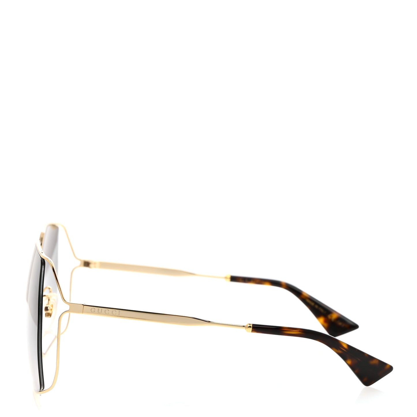 Metal Square Frame Sunglasses GG0817S Gold Grey