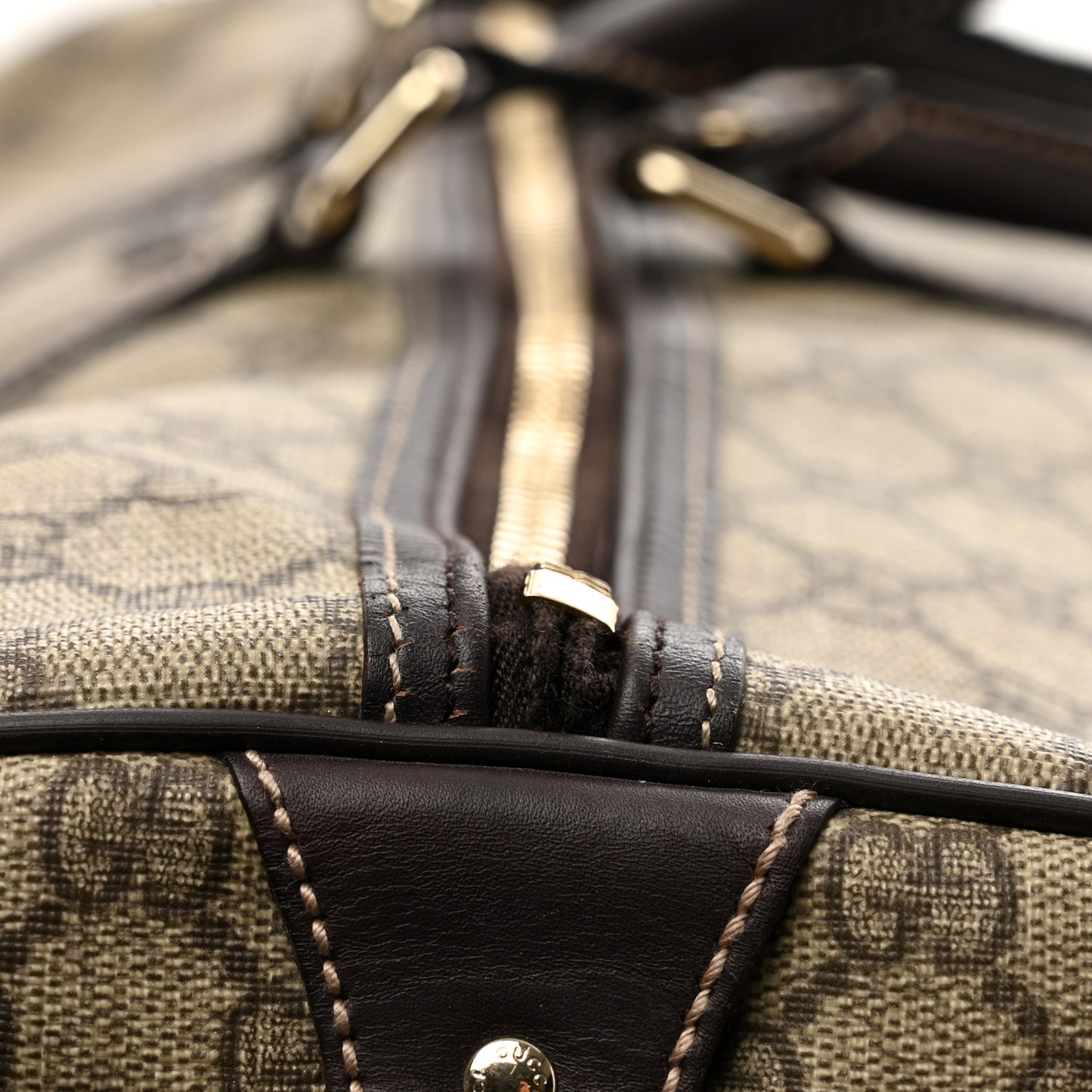 GG Plus Monogram Large Carry On Duffle Bag Brown