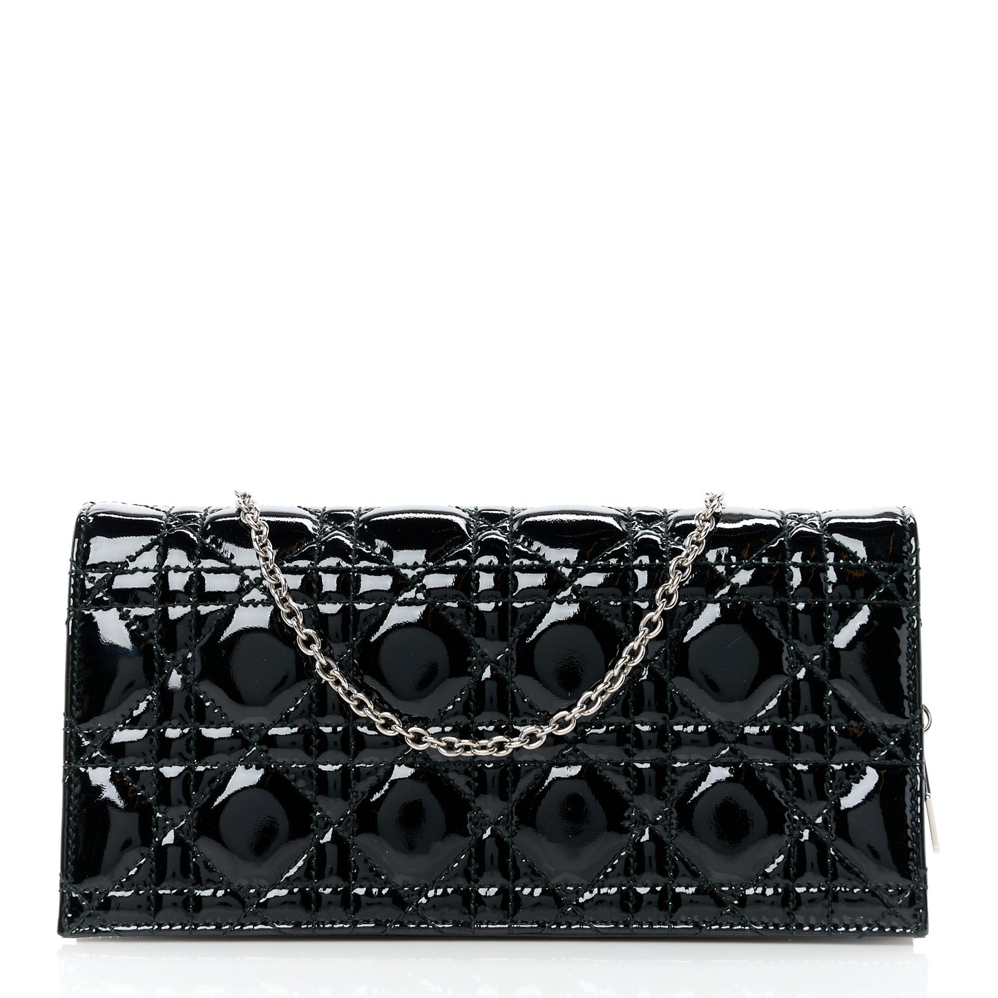 Patent Cannage Lady Dior Convertible Clutch Black