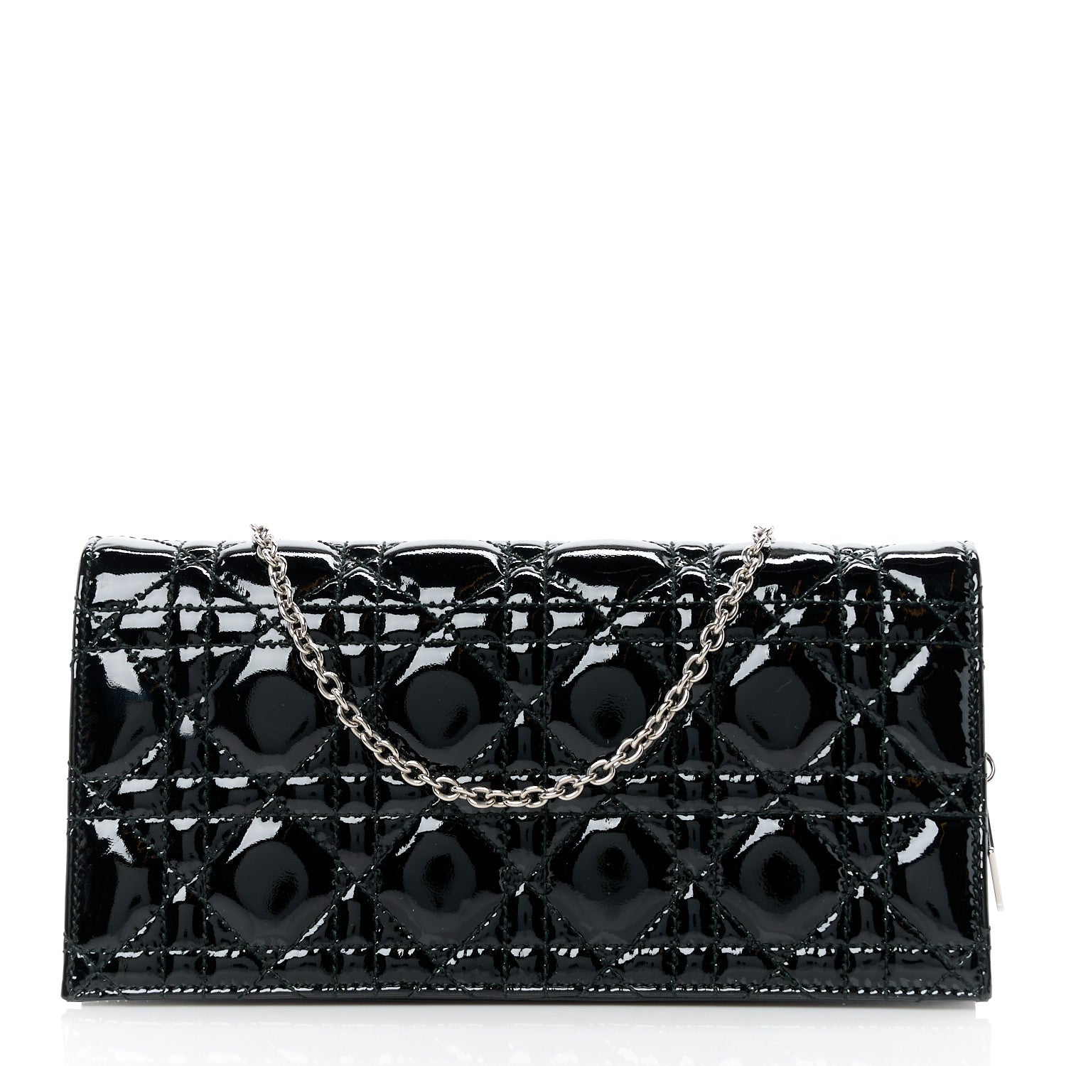 Christian Dior Patent Cannage Lady Dior Convertible Clutch Black 1 of 9