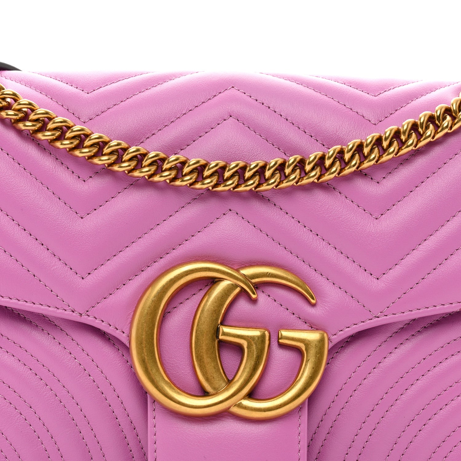 Gucci Calfskin Matelasse Medium GG Marmont Shoulder Bag Candy Mousse 8 of 10