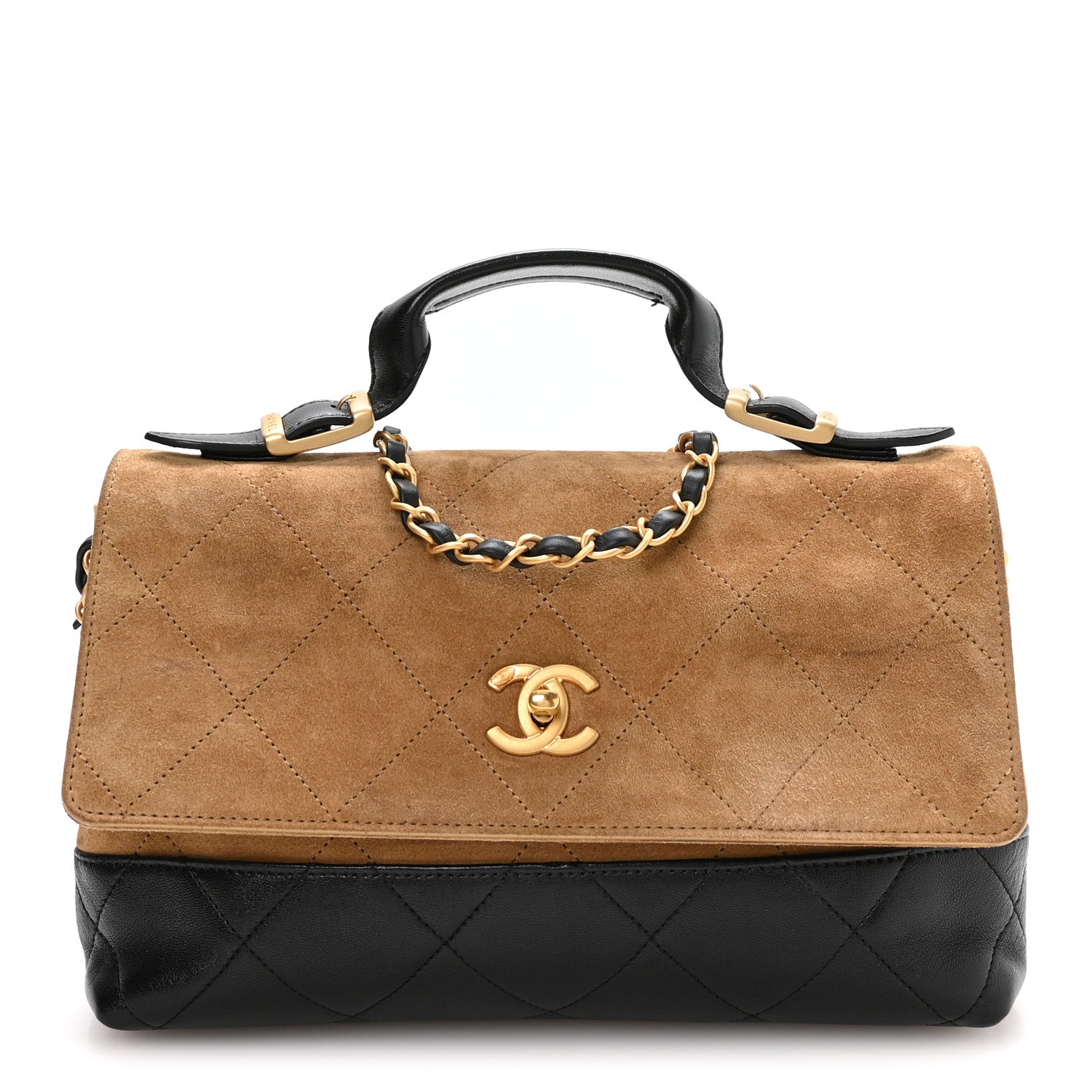Chanel Suede Calfskin Shiny Lambskin Quilted Coco Base Flap Top