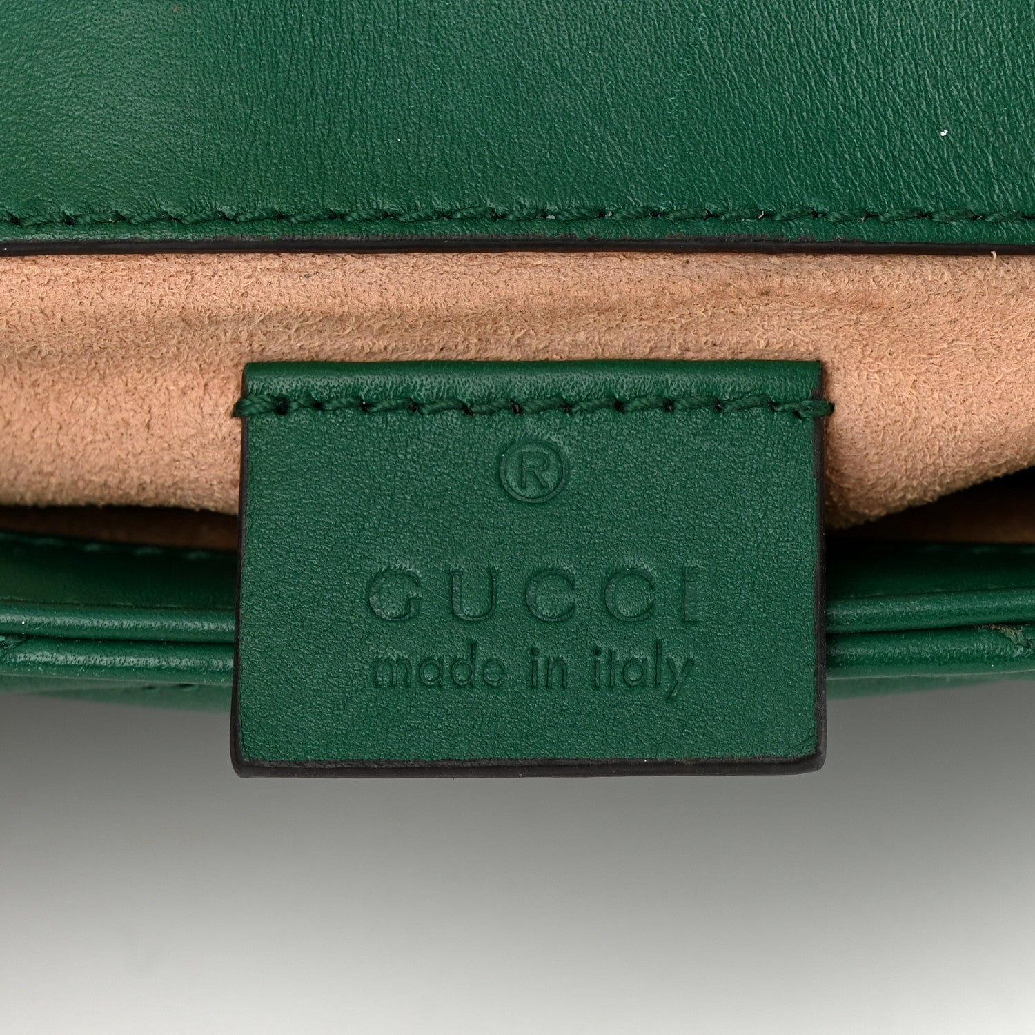 Gucci Calfskin Matelasse Super Mini GG Marmont Shoulder Bag Emerald Green 6 of 14