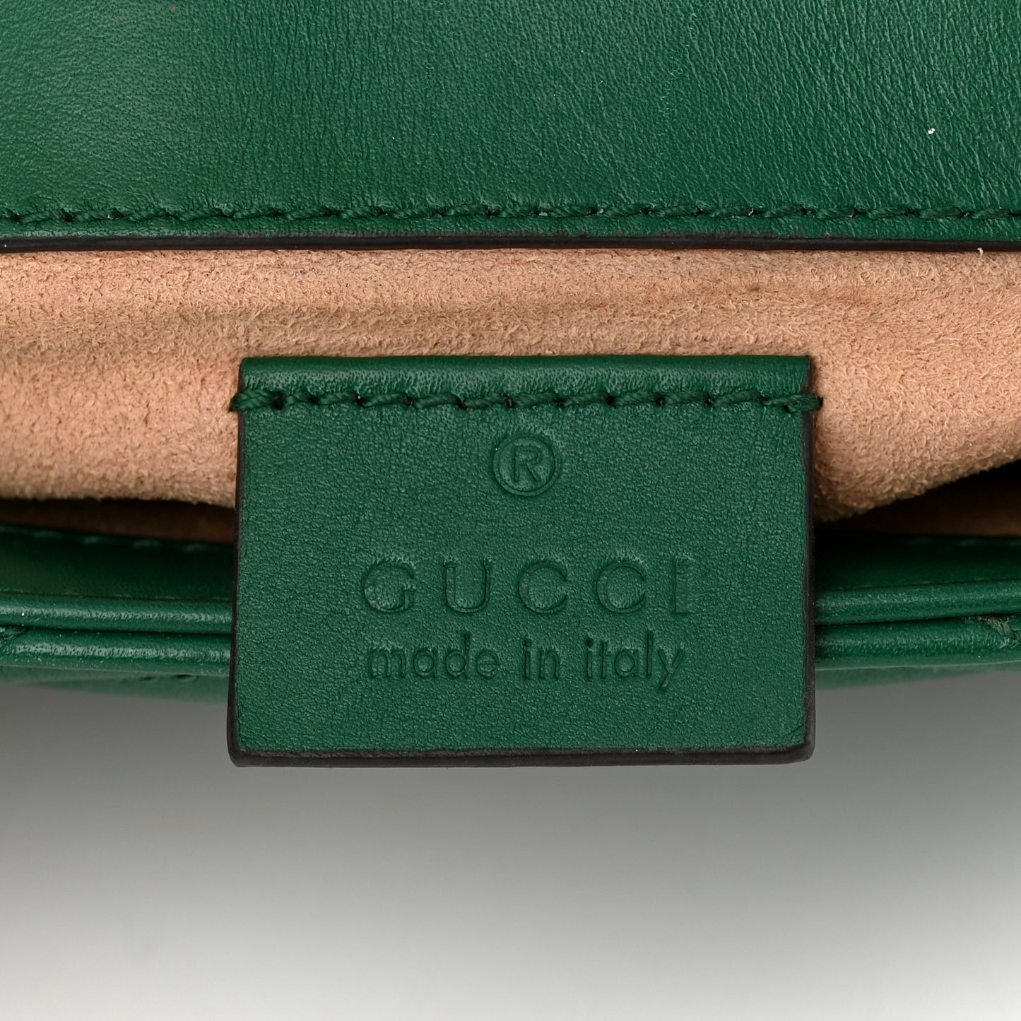 Calfskin Matelasse Super Mini GG Marmont Shoulder Bag Emerald Green
