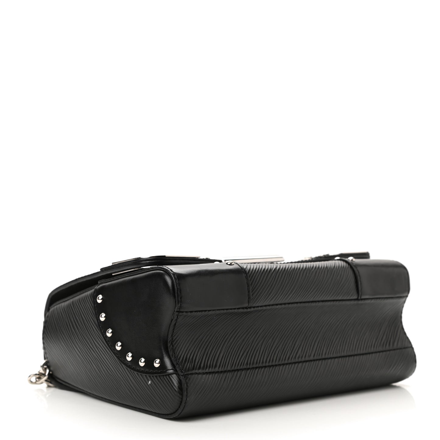 Epi Studded Mirror Twist Shoulder Bag MM Black