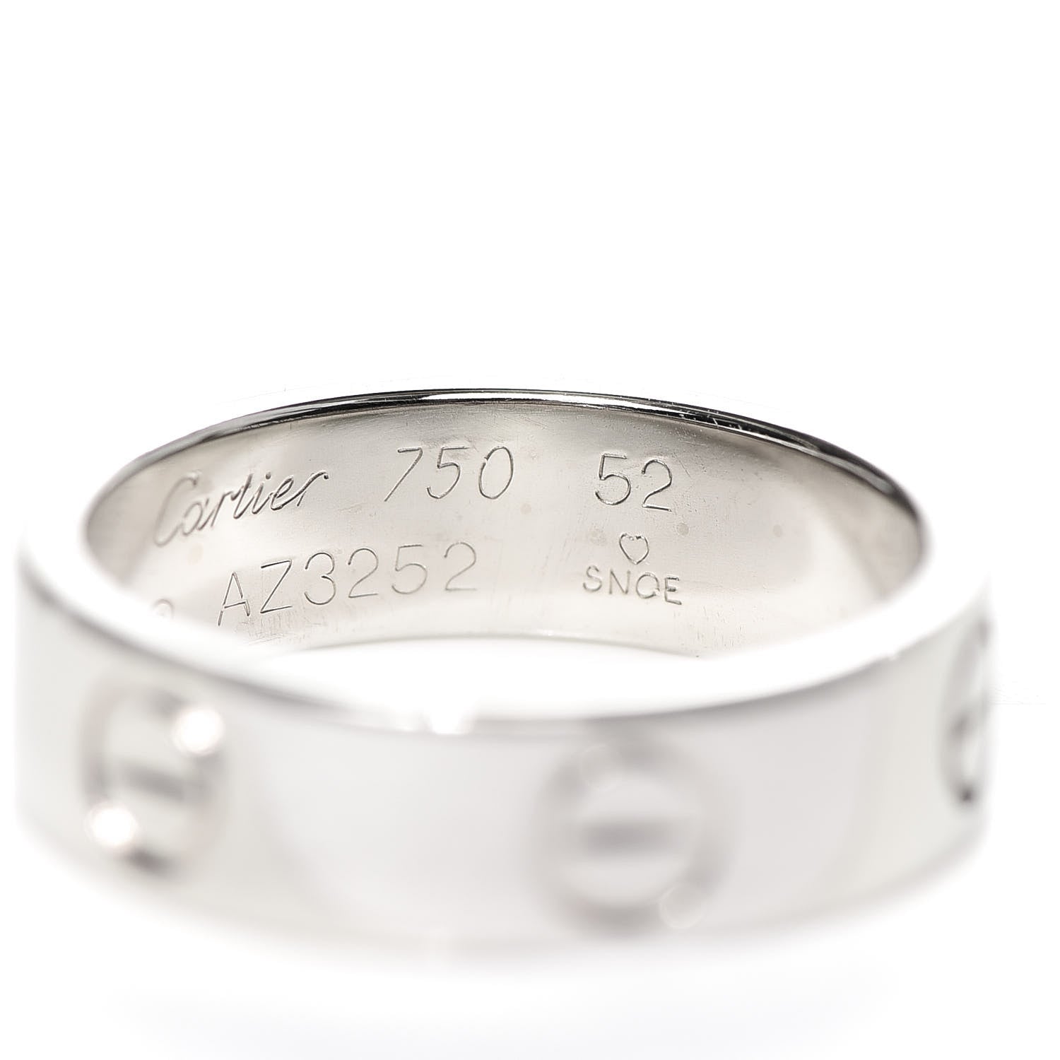 Cartier 18K White Gold 5.5mm LOVE Ring 52 6 5 of 5