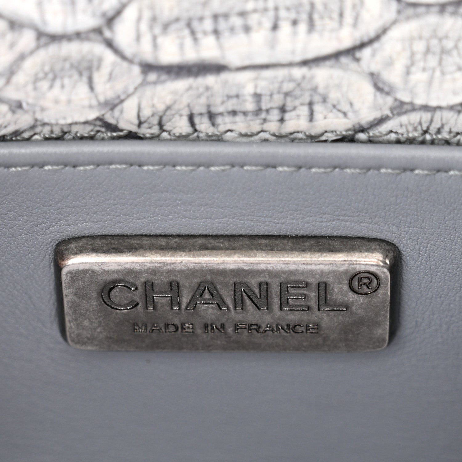 Chanel Snakeskin Extra Mini Rectangular Flap Grey 6 of 14