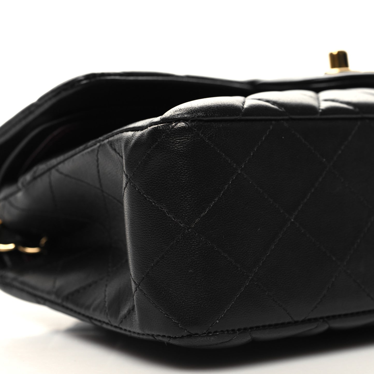Lambskin Quilted Small Double Flap Black