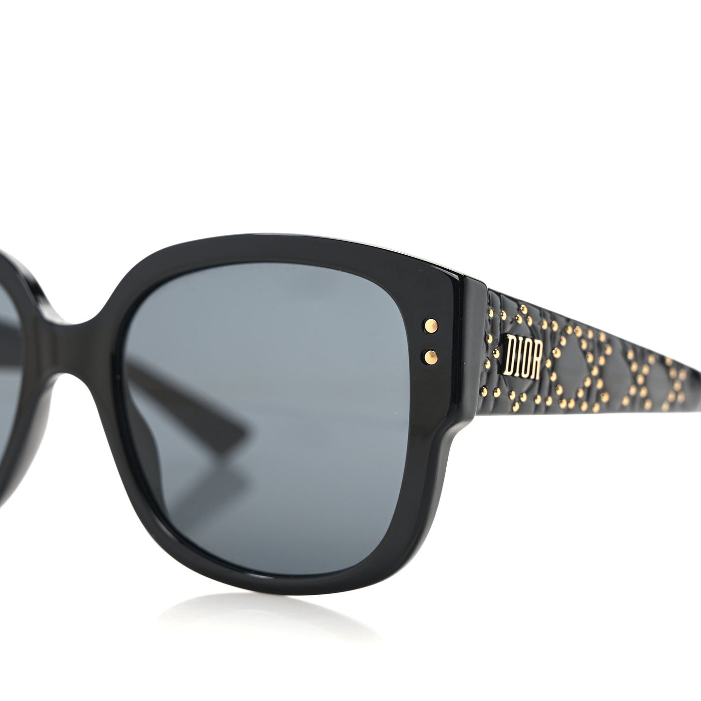 Acetate Cannage Lady Dior Studs 5 Sunglasses Black