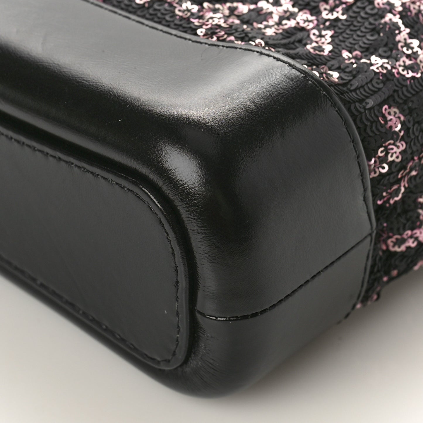 Sequin Calfskin Small Gabrielle Hobo Black Gold