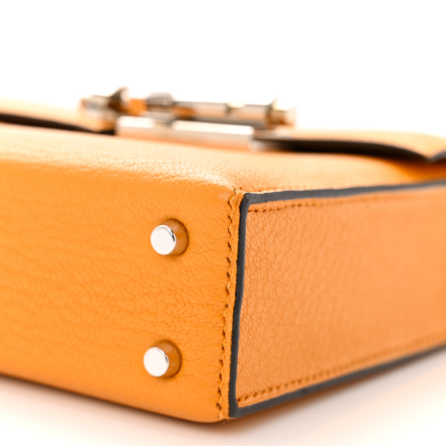 Hermes Chevre Mysore Mini Verrou Chaine Bag Jaune D'or 10 of 11