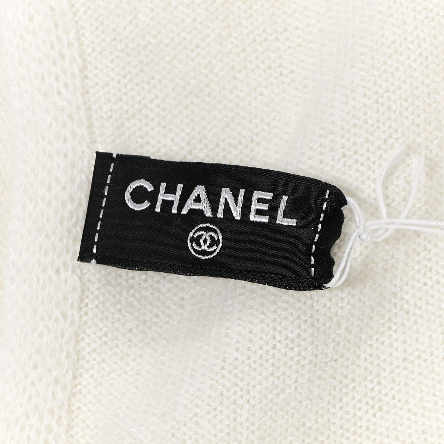 Cashmere Blend CC Logo Stole White