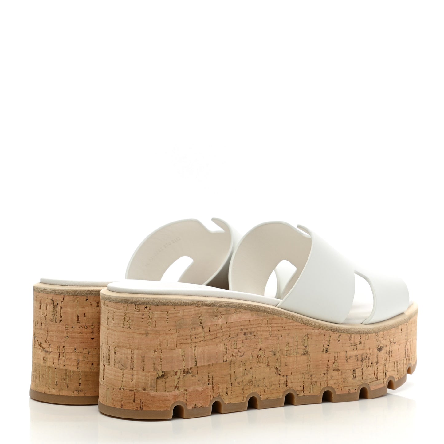 Calfskin Cork Eze 30 Sandals 37 White
