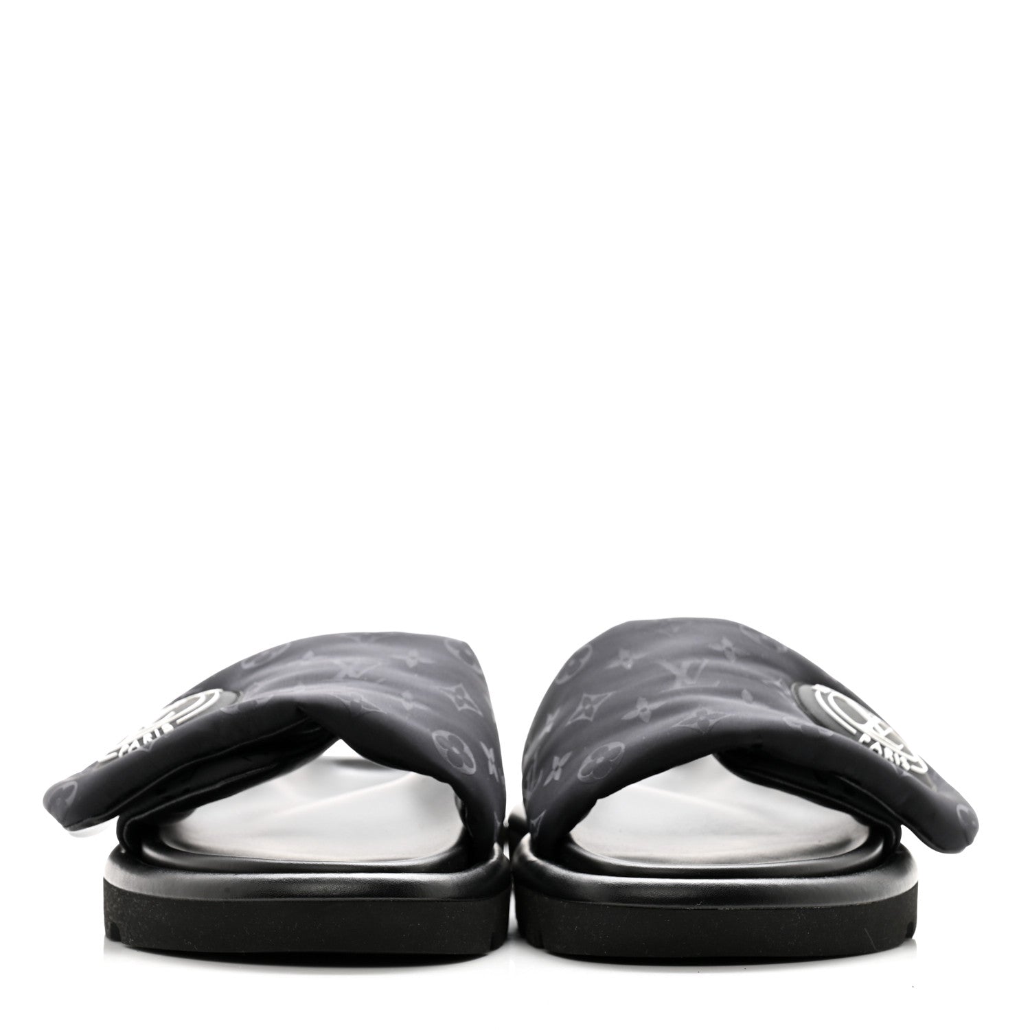 Louis Vuitton Nylon Monogram Womens Pool Pillow Comfort Mules 37 Black 2 of 9