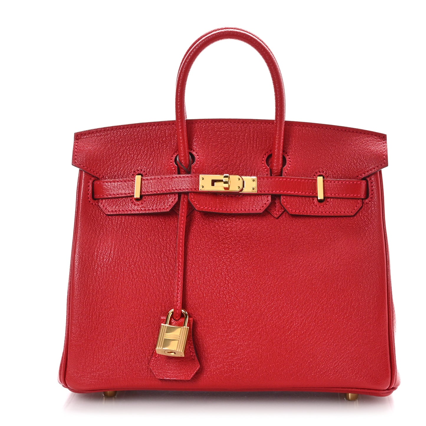 Chevre Mysore Horseshoe Birkin 25 Rouge Casaque Capucine