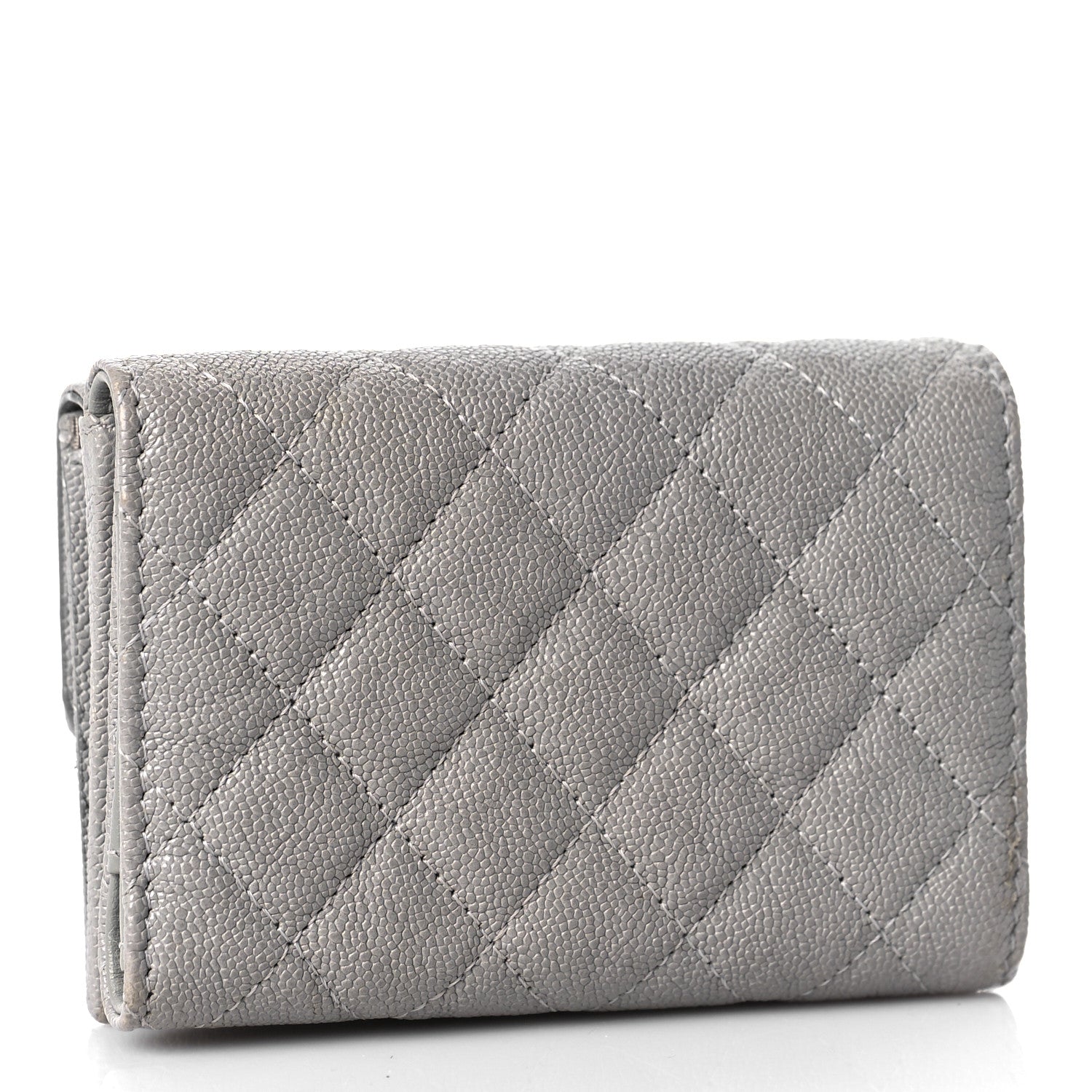 Chanel Caviar Quilted Small Boy Flap Wallet Grey 3 of 11