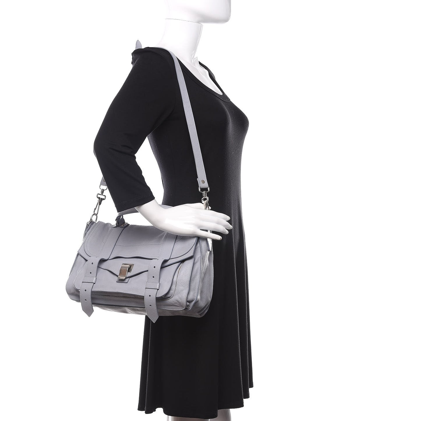 Lambskin Medium PS1 Satchel Concrete Grey