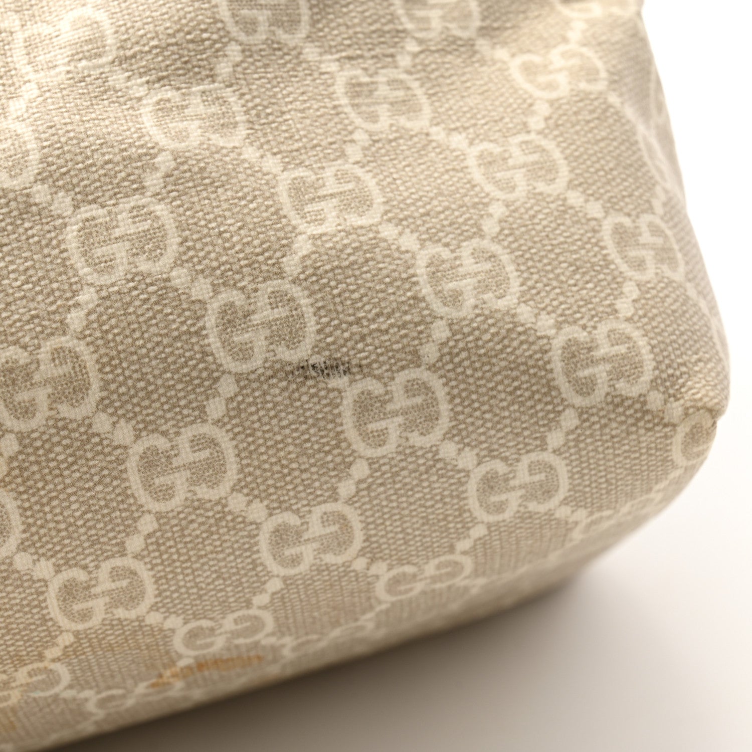 Gucci GG Supreme Monogram Textured Dollar Calfskin Web Medium Ophidia Shopping Tote Beige Mystic White Oatmeal 11 of 12