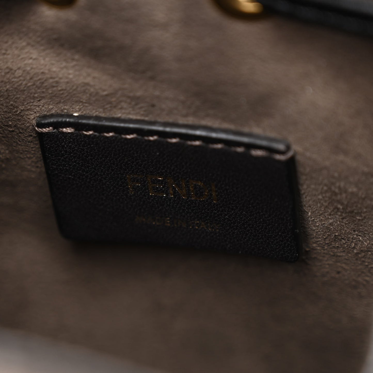 Vitello Liberty F is Fendi Bi-Color FF 1974 Embossed Mini Mon Tresor Bucket Bag Maya Black
