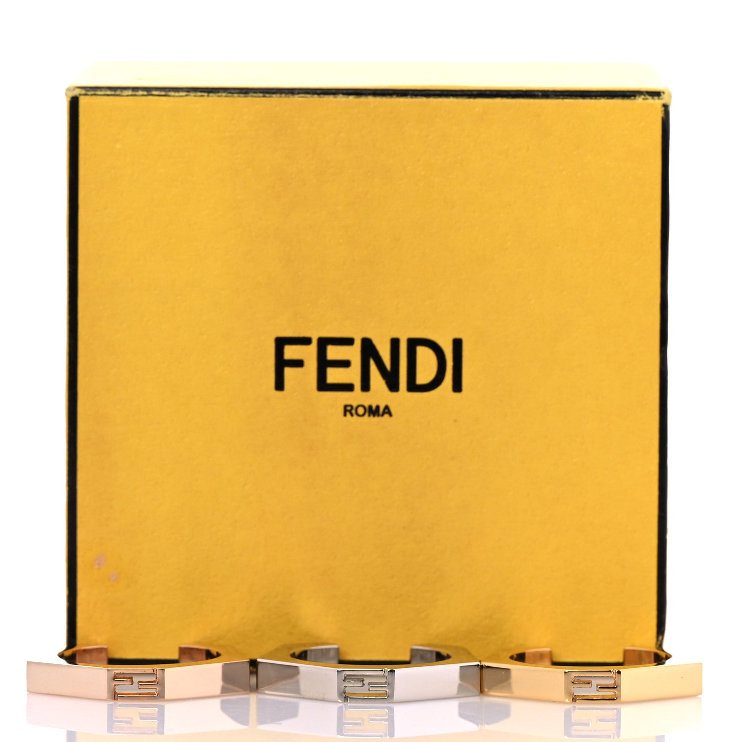 Fendi Metal Trio FF Baguette Ring M Gold Silver Rose Gold 5 of 5