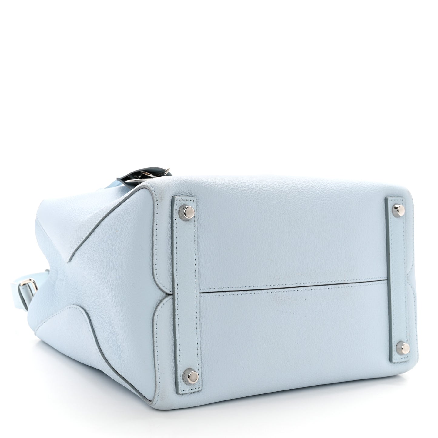 Supple Grained Calfskin Medium Open Bar Tote Light Blue