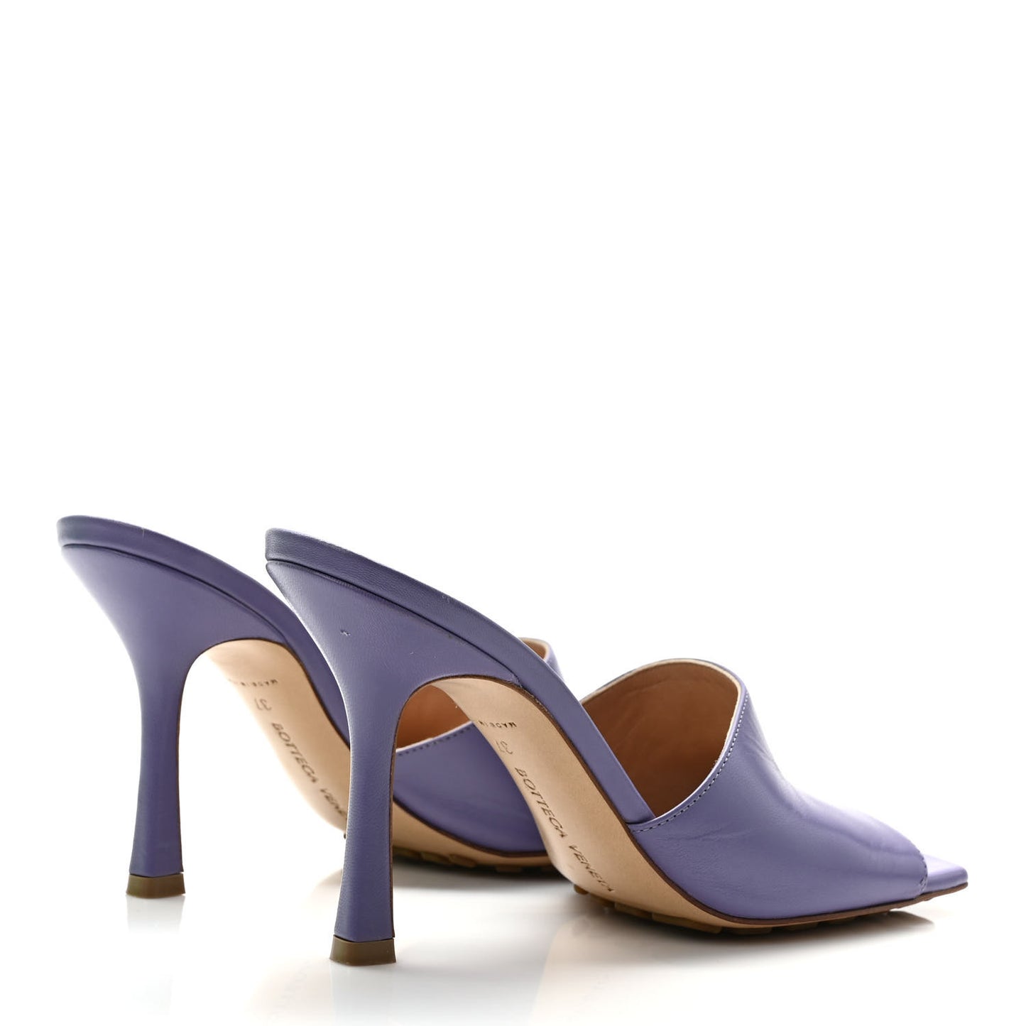 Lambskin Stretch Mule Sandals 37 Lavender