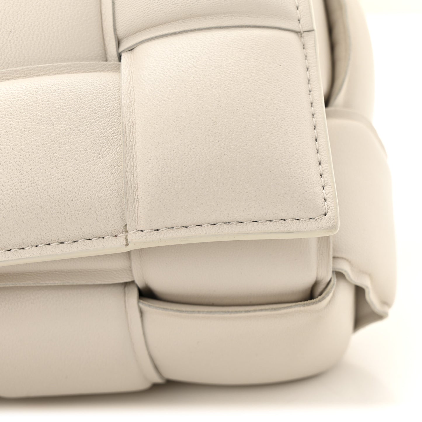 Nappa Maxi Intreccio Padded Cassette Crossbody Bag Chalk