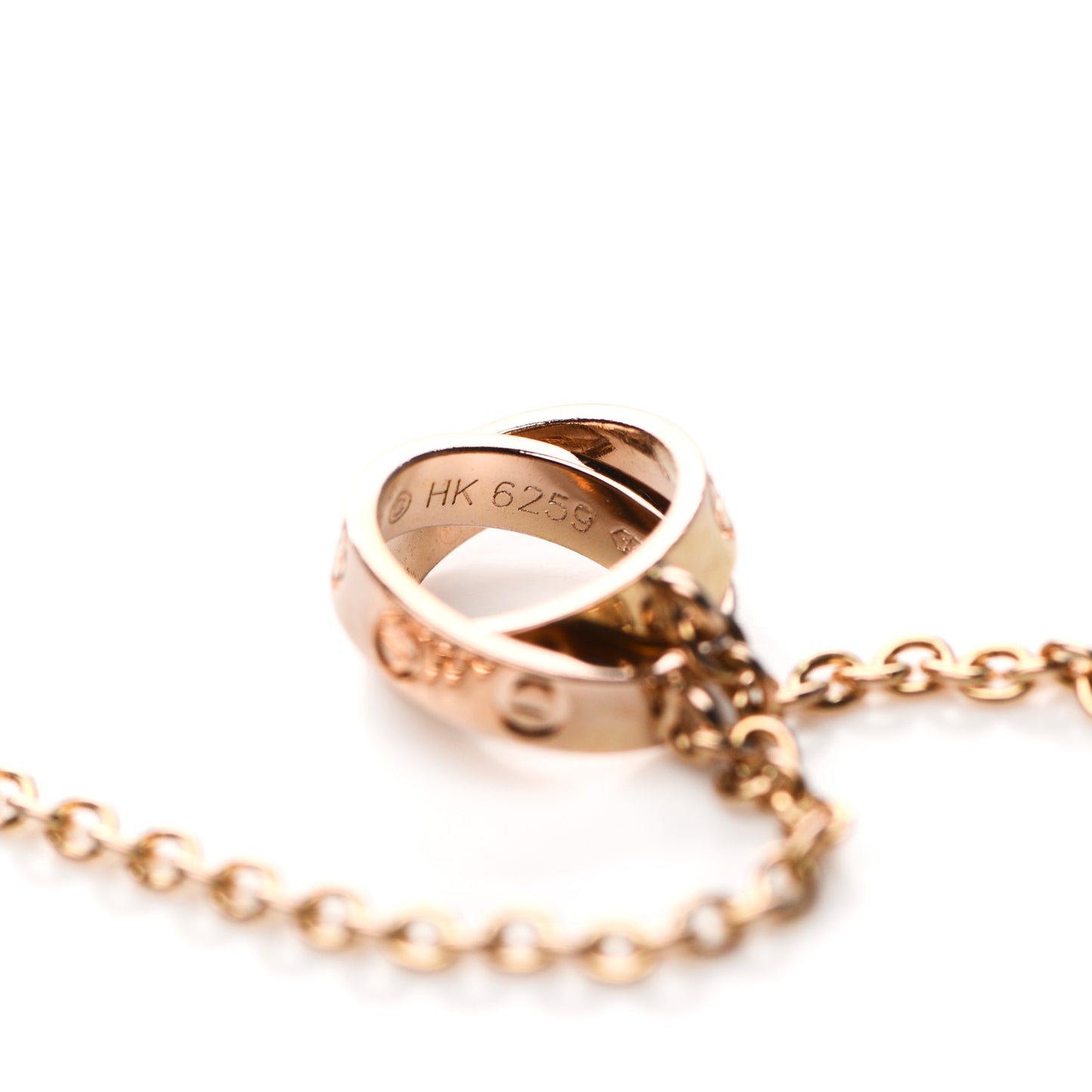 18K Pink Gold Interlocking LOVE Necklace