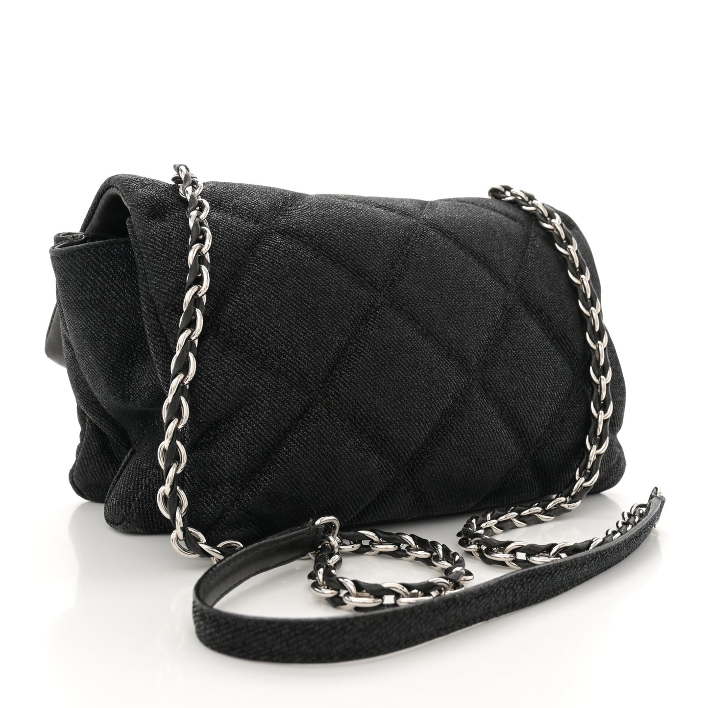 Shiny Canvas Quilted Gelly Bag Black