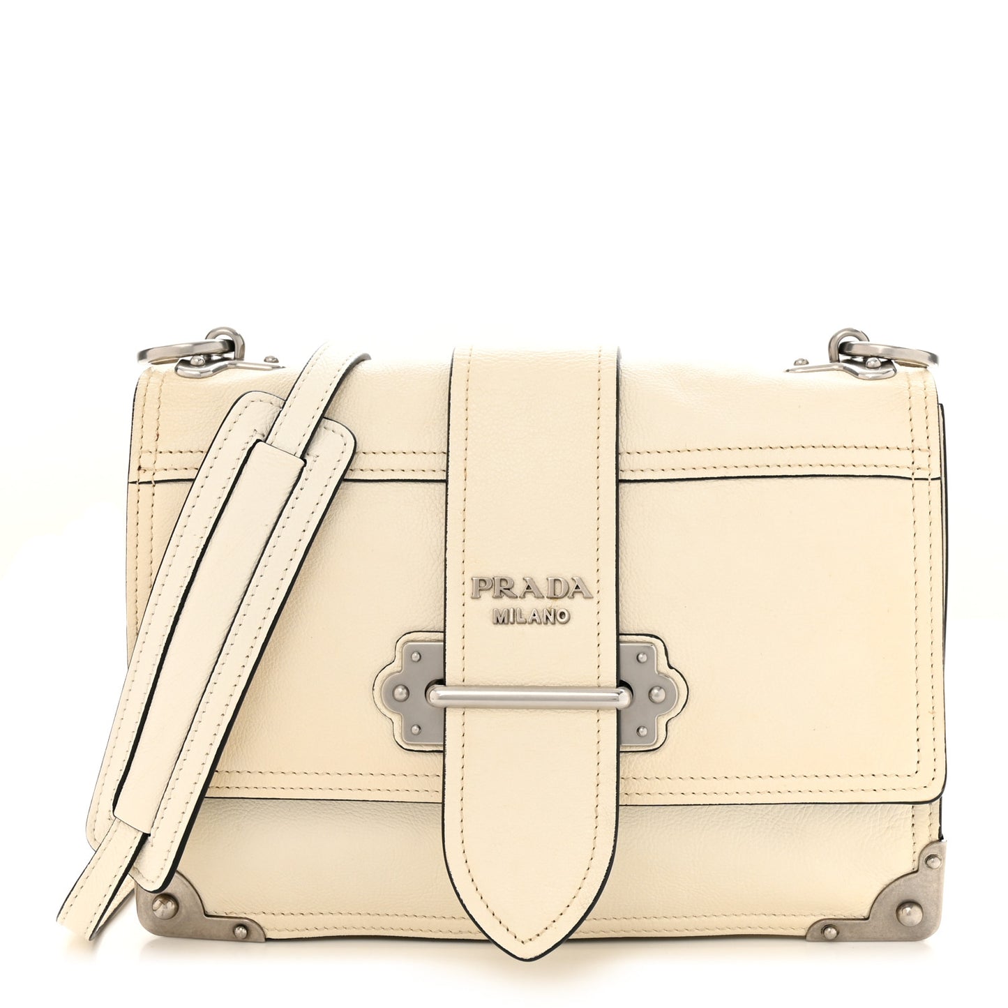Glace Calfskin Large Soft Cahier Bag White