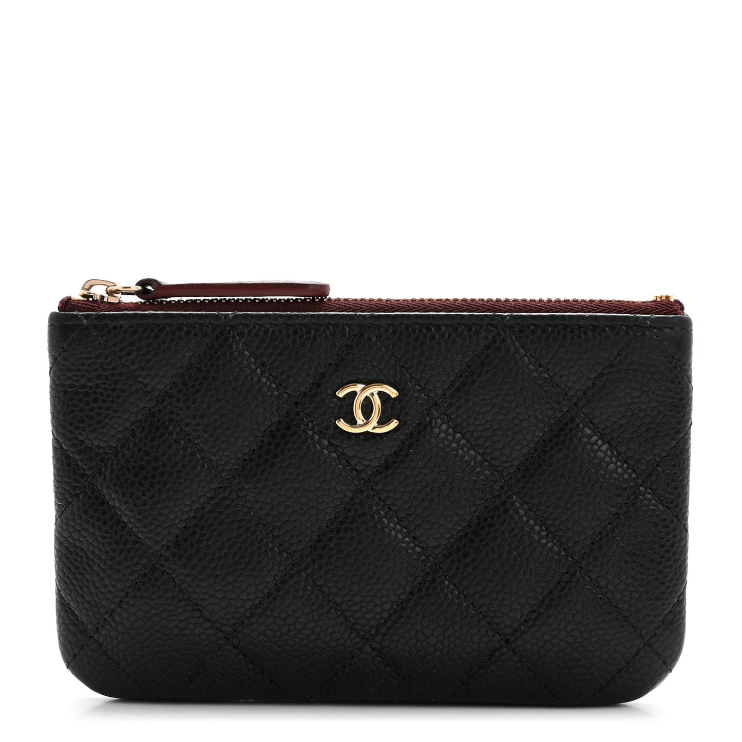 Caviar Quilted Small Cosmetic Case Black